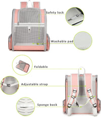 Texsens Innovative Traveler Bubble Backpack Pet Carriers for Cats - Mesh Pink - image 4