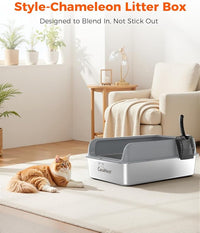 XXXL Stainless Steel Cat Litter Box 28.1''×20.5''× 10.1” Extra Large Metal Cat Litter Box for Big, Multi Cats, Anti-Leakage & Non-Stick Metal Pan, Easy to Clean, Durable (Dark Grey