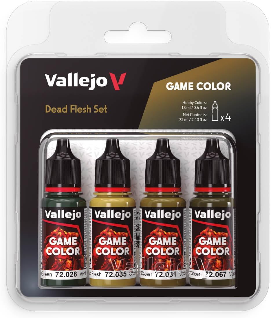 Vallejo, Game Color, 4 Bottles x 0.6 fl.oz. - Dead Flesh Color Set