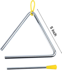 6 Inch Musical Steel Triangle Percussion Instrument With Striker – Fun for Kids & Family - 5 Inch - image 3