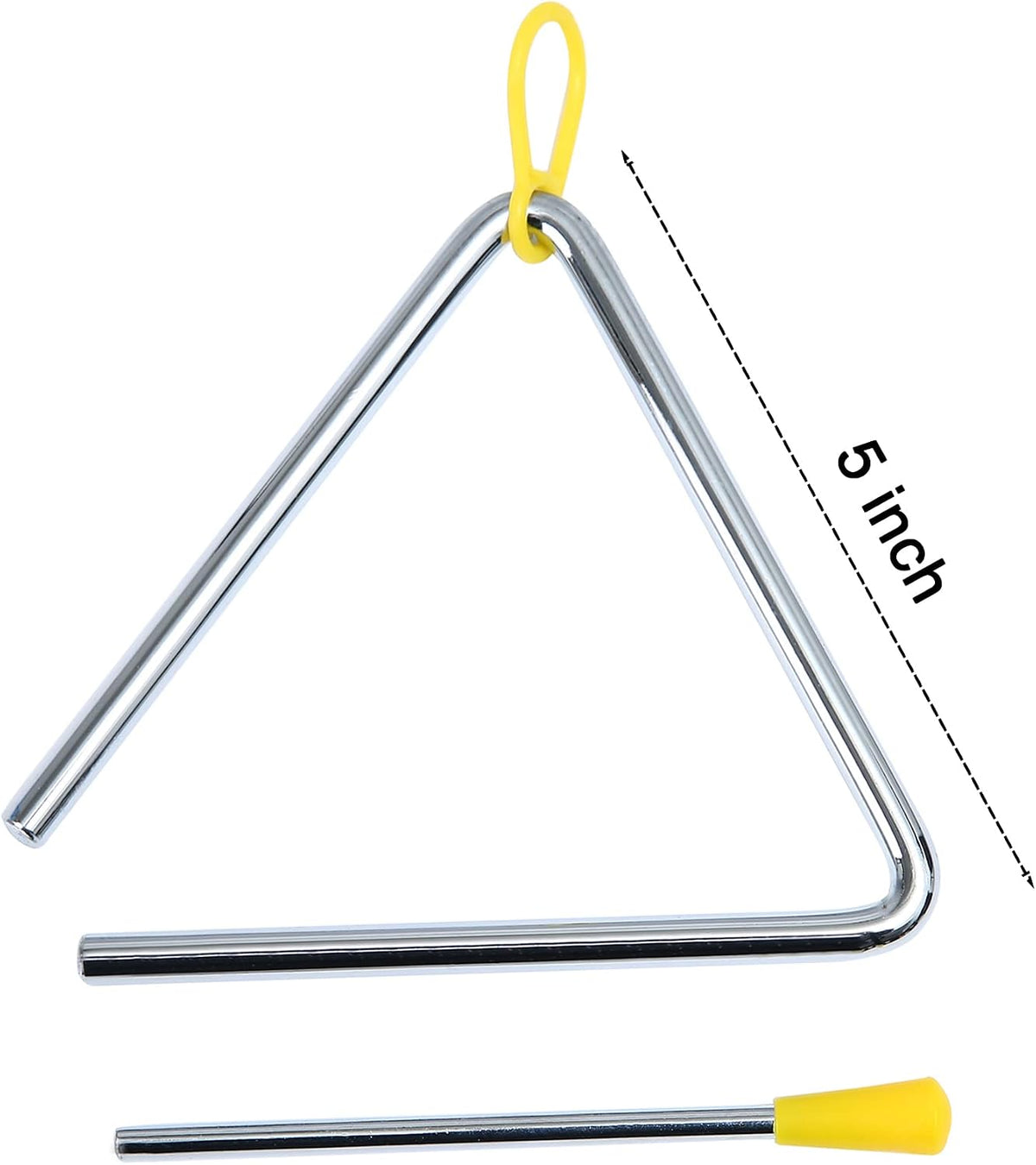 6 Inch Musical Steel Triangle Percussion Instrument With Striker – Fun for Kids & Family - 5 Inch - image 3