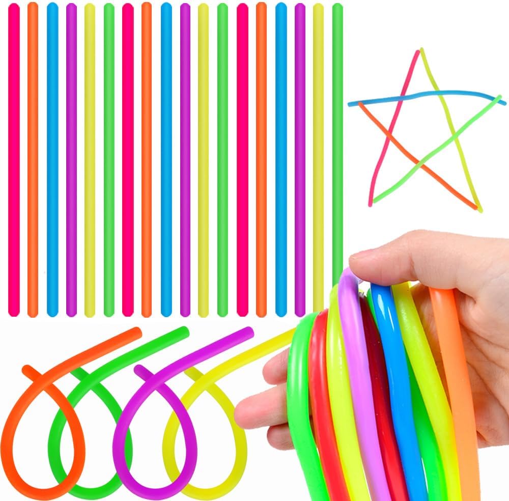 100 PCS Colorful Stretchy Fidget Strings Sensory Toys