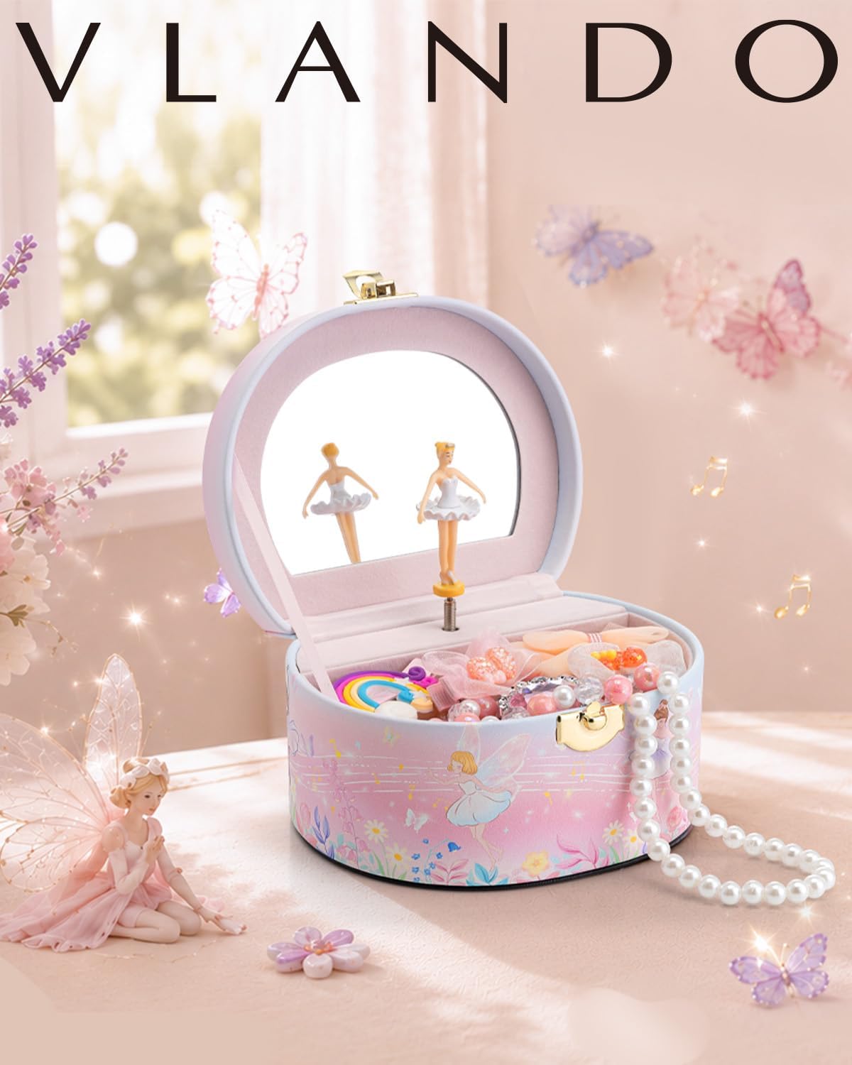 VLANDO Musical Jewelry Box for Girls - Fairy - image 2