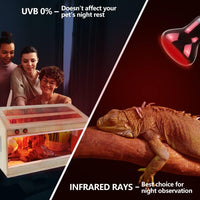 LUCKY HERP Intense Heat Lamp Bulbs for Reptiles 100W 2 Pack - Infrared Basking Light Bulb / 50 Watts - image 3