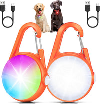 Dog Collar Light for Night Walking Clip On - Orange