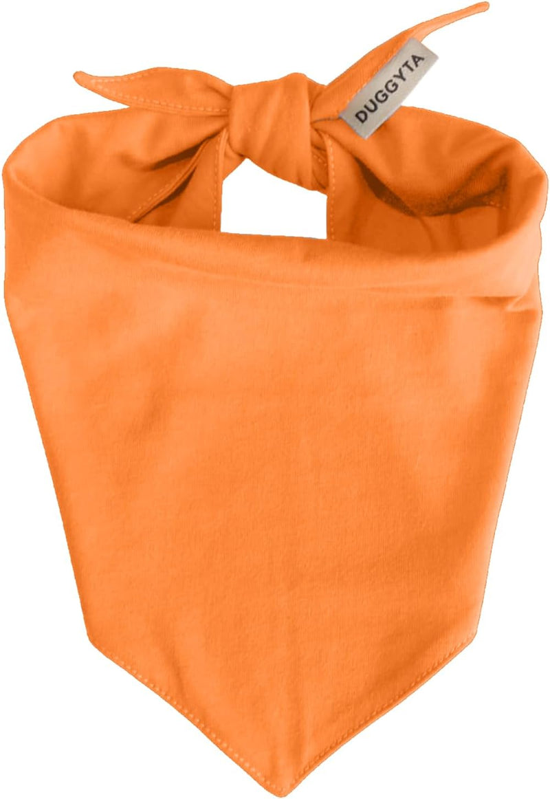 Premium Solid Olive Dog Bandana - Orange / Small
