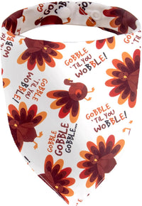 Fall Dog Bandana Artistic Sketch Maple Leaf Golden Orange - Gobble Turkey / Small
