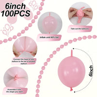 Pearl White Linking Balloons for Wedding Bride Shower Mermaid Party - Baby Pink / 10 inch - image 2
