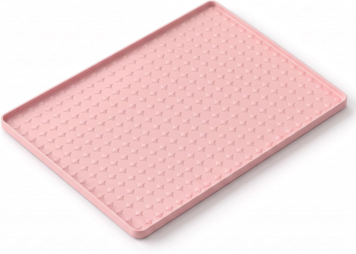 Silicone Pet Food Mat, Extra Large 34x22 Inch - Pink / 24"L x 16"W