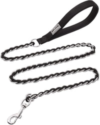 Chain Dog Leash, Bite-Proof Metal Leash - Black / 4FT(30-80lb)