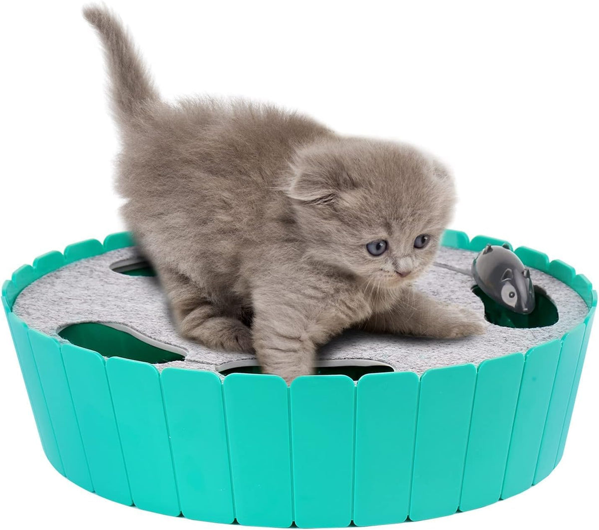 Pawaboo Interactive Cat Toy with Running Mouse - L-Lake Blue