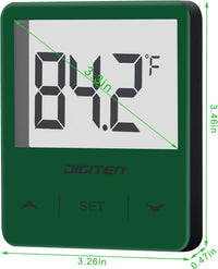 DIGITEN Aquarium Thermometer Digital Fish Tank Thermometer with Large - Green - image 2