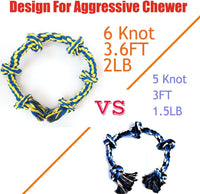 Extra Large Dog Rope Toys for Aggressive Chewers, Tug of War - 6knothandle - image 2