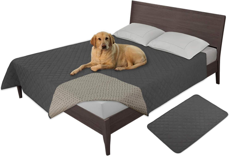 Easy-Going Waterproof Dog Bed Cover, Non-Slip Pet Blanket - Dark Gray / 96x82 in