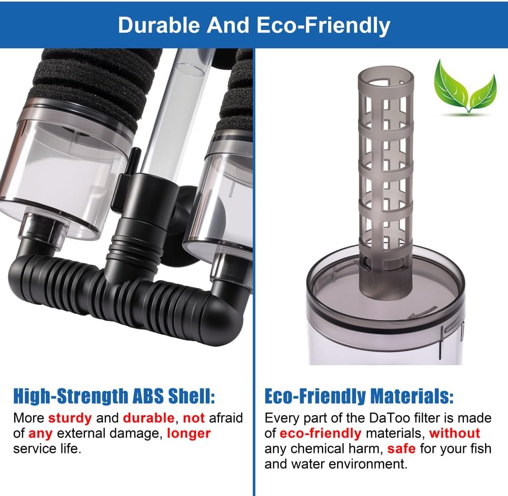 DaToo Aquarium Sponge Filter Fish Tank Foam Filter Quiet Submersible - DT-200A (15 to 55 gallons) - image 3