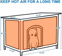 Dog House Outdoor Insulated 34.3" L Dog Kennel 6 Sides All-Round Foam Winter Weatherproof for Small Medium Dogs with Strong Metal Chew Proof Frame