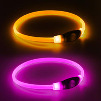 2 Packs Light Up Dog Collar - Pink+Orange