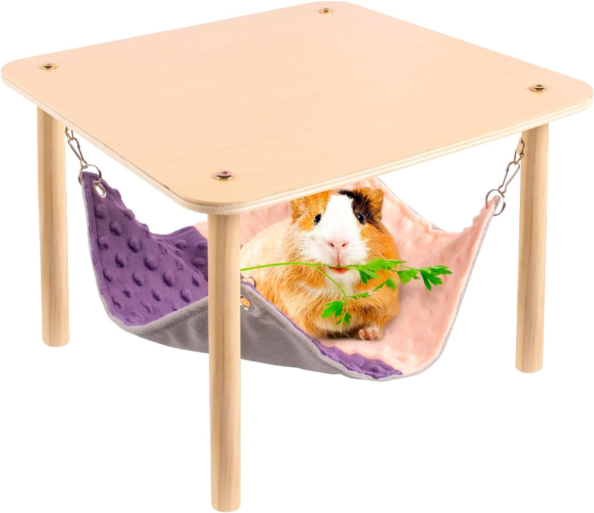 Enlarged Guinea Pig Hammock with Platform and Stairs - Hammock with stand