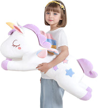 32inch Cute Giant Pink Unicorn Plush, Jumbo Soft Body Pillow Pet - 32 Inch Purple Unicorn / 32 inch