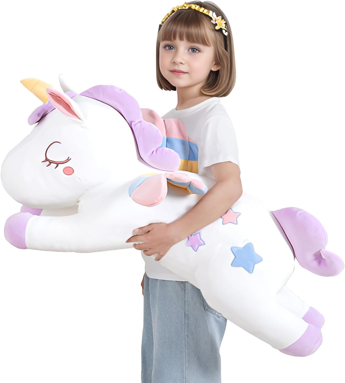 32inch Cute Giant Pink Unicorn Plush, Jumbo Soft Body Pillow Pet - 32 Inch Purple Unicorn / 32 inch