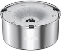 SCHITEC Dog Water Bowl No Spill - 1.2L Light Gray