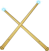 Gejoy 2 Pcs Magic Wand for Kid Light up with Sound - Gold