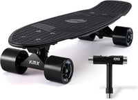 KMX Classic Retro Mini Cruiser Skateboard 22" & 27" for Boys Girls - Black+ / 22"