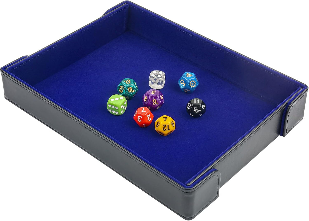 Buweeo magnetic folding PU leather dice rolling tray with red felt lining - view 18