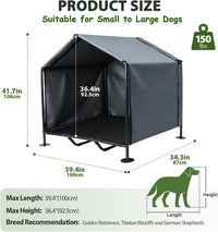 Large Dog Shade Shelter for Outside - Grey / Medium - image 2