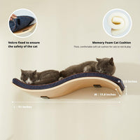 2 Set Cat Wall Steps, Wooden Cat Climbing Shelf for Wall - Wave - image 3
