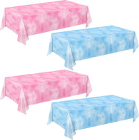 Oigco race car tablecloth with black and white checkered pattern on a rectangular party table - view 4
