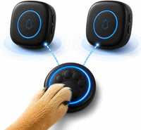 Soft Ring Blk Dog Bells to Go Outside-Dog Door Bell – Essentials for Dogs - 2 Receivers & 1 Bell