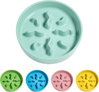 Ceramic Slow Feeder Dog Bowls Small Breed - Turquoise / S-0.5 Cups