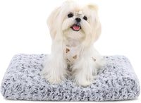 KSIIA Washable Dog Bed Medium Size Dog Crate Bed Plush Pet Mat - Grey / 21.0"L x 13.0"W x 2.5"Th