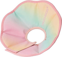 Touchdog Foldable Dog Cone Collar for Cats & Dogs - Adjustable Soft Recovery Collar with Waterproof PU Coating, Lightweight Design, 24.5cm/9.6in Wide Barrier (Pink Gradient Color, S)