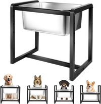 Adjustable Height Elevated Large Dog Water Bowls with Stainless Steel - 2GLLON