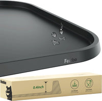 Feedoo Pet Feeding Mat [Warped Resistant Raised Edge] - 18.5"L x 11.5"W / Gray