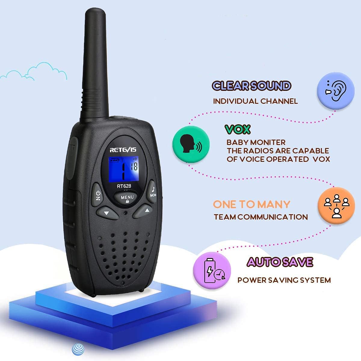 Retevis RT628 Walkie Talkies for Kids - Black / 4 - image 2