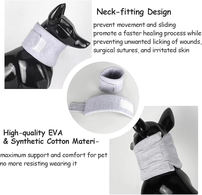 MANON ROSA Cat Neck Brace Elizabethan Collar for Pet After Surgery Recovery Adjustable Breathable Neck Cervical Cone for Small Medium Dogs Puppies Kittens with Spinal IVDD Issues (L 7.5-15",Pink)