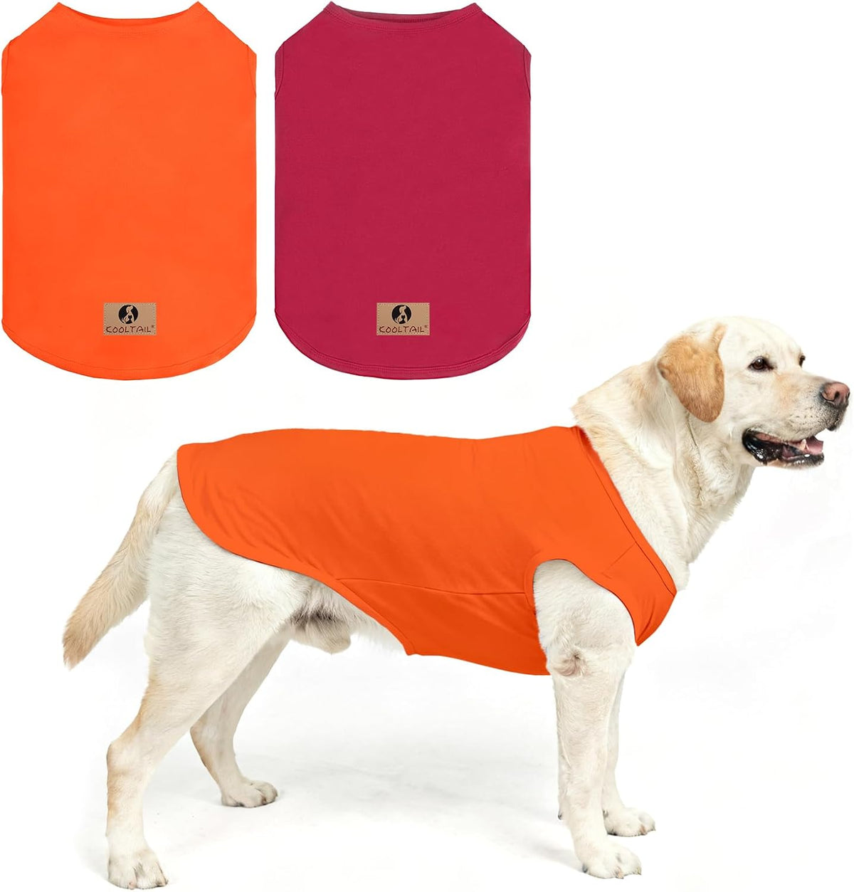 Halloween Dog Shirts for Large Dogs - Orange&Red / X-Large(Chest 26", Back 19")