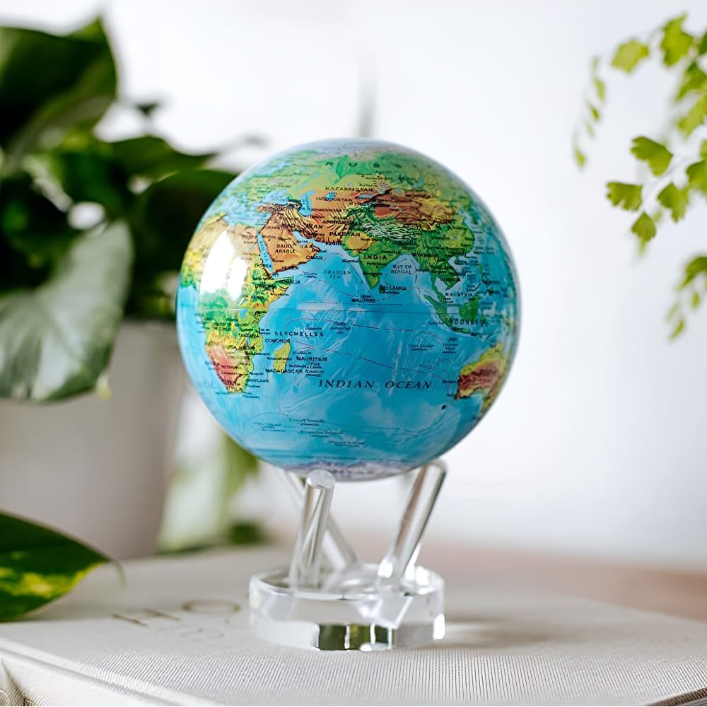 MOVA Self Rotating Globe, Ocean Blue Relief Classic – Fun for Kids & Family - Classis (4.5") - image 2
