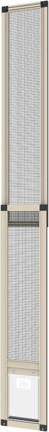 Hakuna Pets V2 Patio Pet Door Screen Insert Panel for Sliding Doors - Small / Cream