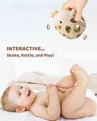 ChooKaChoo 2-in-1 Baby Teething Rattle Toy - Beige - image 3