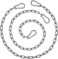 2 Pack Hanging Swing Chain with 4 Carabiners 25in, Swing Chairs - Silver / 44in×2pcs