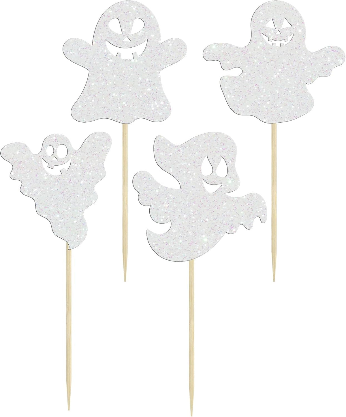 Gyufise black glitter Halloween happy birthday cake topper with half moon, house, pumpkin, ghost and - view 24