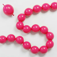 Pearl White Linking Balloons for Wedding Bride Shower Mermaid Party - Hot Pink / 6 inch