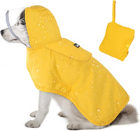 Lukovee Dog Raincoat, Waterproof Jacket with Clear Hood & Leash Hole, M – Essentials for Dogs - A-Yelllow / Small