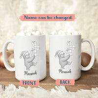 Sloth Ceramic Mug Cup Gift For Sloths Lover Boyfriend Girlfriend Birthday Christmas, Personalized Animal White Accent Tea Cup 11 15 Oz, Custom Name Sloths Coffee Mug Gift For Family Friends Besties