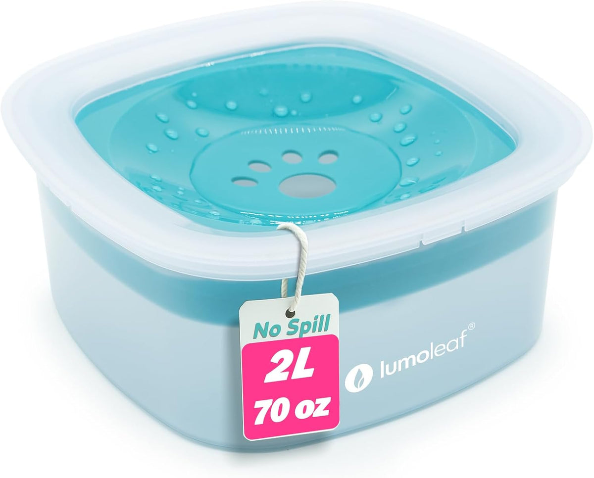 LumoLeaf No Spill Water Bowl for Dogs - Blue / 70 fl oz