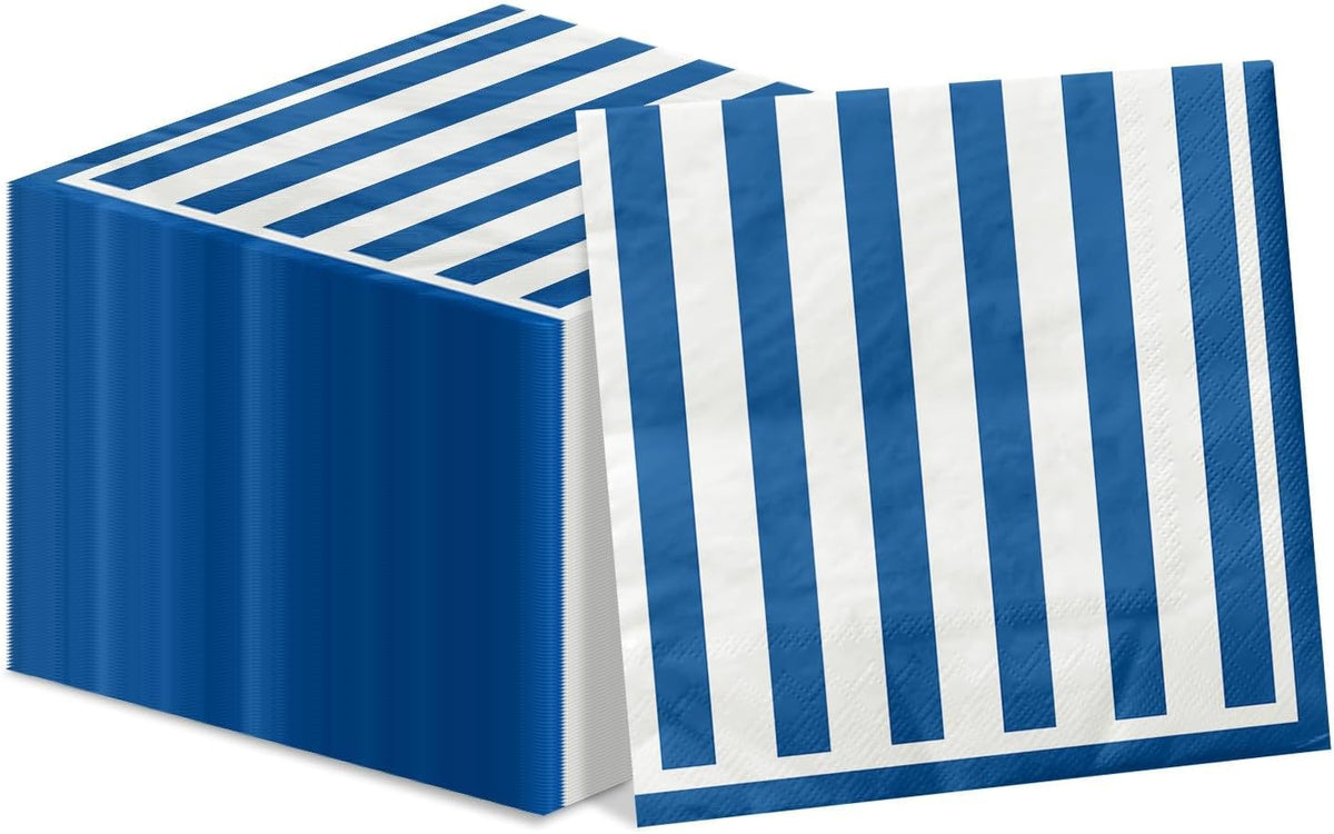 PIXHOTUL 100 pack red and white striped carnival paper napkins - view 8